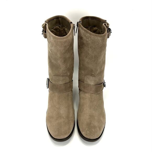 Vince Camuto Whyla Tan Moto Boot Size 9 Suede Block Heel Mid-Calf Bootie - Picture 5 of 15